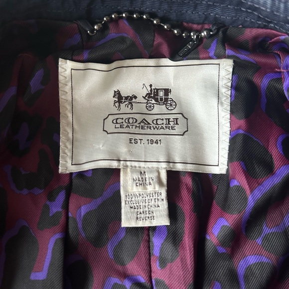 coach navy designer button down jacket 🪬 - Picture 5 of 5